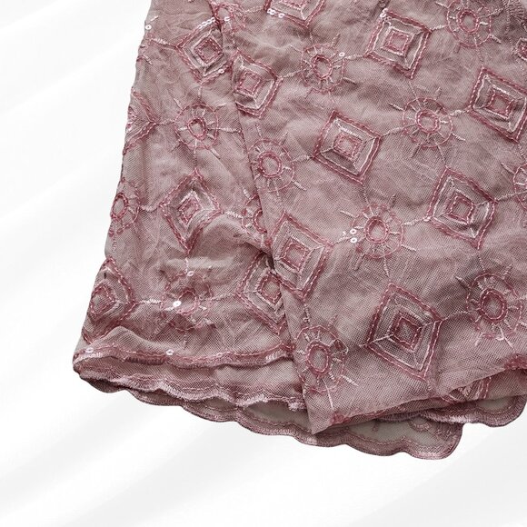 2/$50 Joan Rivers Pink Sequin Scarf 21x68 Elegant Statement